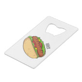 ホットドッグ漫画イラストレーション クレジットカード栓抜き (裏面アングル)