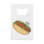 ホットドッグ漫画イラストレーション クレジットカード栓抜き (裏面)