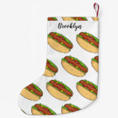ホットドッグ漫画イラストレーション スモールクリスマスストッキング (裏面)