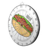 ホットドッグ漫画イラストレーション ダーツボード (正面右)