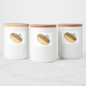 ホットドッグ漫画イラストレーション フードラベル (ボトル)