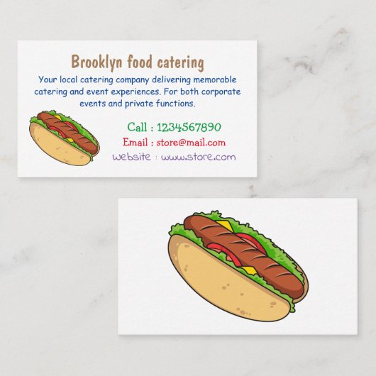 ホットドッグ漫画イラストレーション 名刺 (正面/裏面)