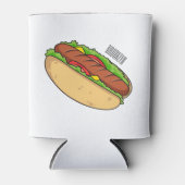 ホットドッグ漫画イラストレーション 缶クーラー (正面)