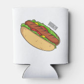 ホットドッグ漫画イラストレーション 缶クーラー (裏面)