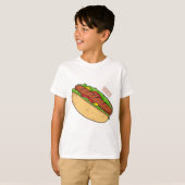 ホットドッグ漫画イラストレーション Tシャツ (正面フル)
