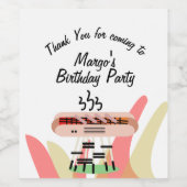 ホットドッグ焼き誕生日パーティークックアウト ワインラベル (シングルラベル)