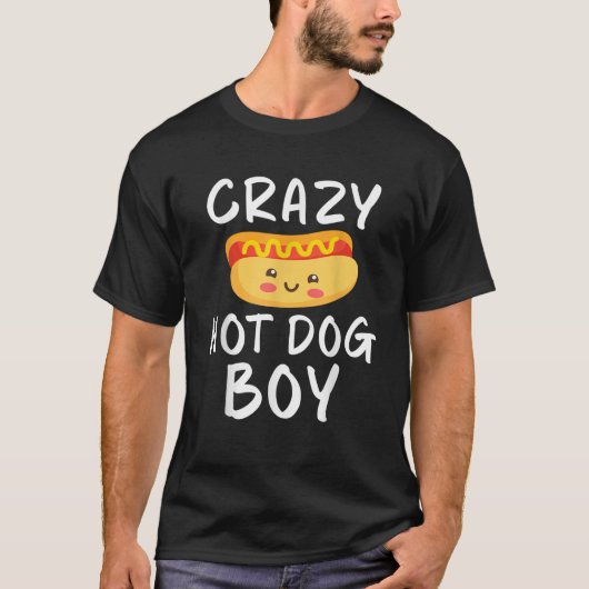 ホットドッグ熱狂するボーイホットドッグ愛好家 Tシャツ (正面)