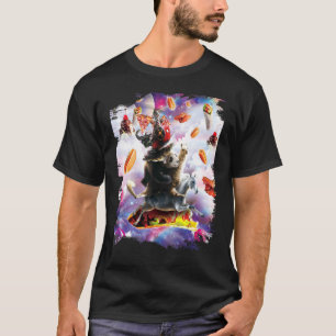 ホットドッグ猫とベーコンドーナツ&ピザタコブリト Tシャツ