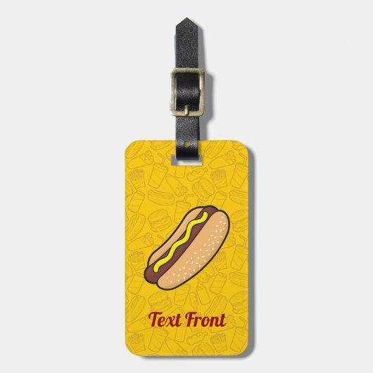 ホットドッグ荷物タグ ラゲッジタグ (正面縦)