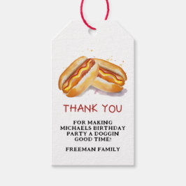 ホットドッグ誕生日パーティーメッセージカード- BBQクックアウトピック ギフトタグ