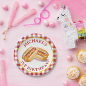 ホットドッグ誕生日パーティー紙プレート- Red Gingham ペーパープレート (パーティー)
