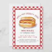 ホットドッグ誕生日招待状 | BBQクックアウトパーティー 招待状 (正面)