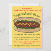 ホットドッグ近所懇親会ピクニッククックアウトパーティー 招待状 (正面)