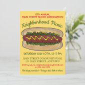 ホットドッグ近所懇親会ピクニッククックアウトパーティー 招待状 (スタンド正面)