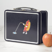 ホットドッグ魚釣りと魚釣り棒 メタルランチボックス (インサイチュ)