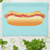 ホットドッグ2匹 キッチンタオル (折り畳み)