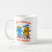 ホットドッグ4日の輝く幸せのためにここにいる コーヒーマグカップ (左)