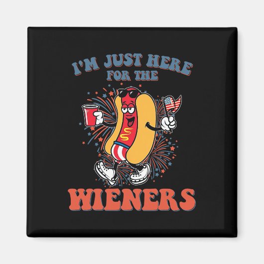 ホットドッグ7月4日に来たばかりだ マグネット (正面)