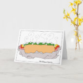 ホットドッグ！おめでとう/おめでとう カード (黄色い花)