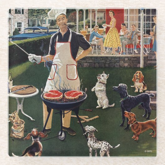 ホットドッグ ガラスコースター (正面)