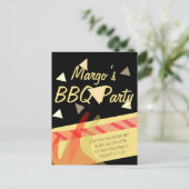 ホットドッグ クックアウト BBQ 誕生日パーティー招待状 ポストカード (スタンド正面)