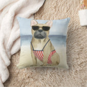 ホットドッグ |サングラスの子犬のビーチ クッション (ブランケット)