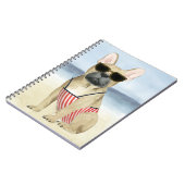 ホットドッグ |サングラスの子犬のビーチ ノートブック (左側)