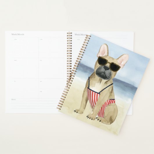ホットドッグ |サングラスの子犬のビーチ プランナー手帳 (ディスプレー)