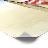 ホットドッグ |サングラスの子犬のビーチ ポスター (角)