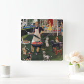 ホットドッグ スクエア壁時計 (ホーム)