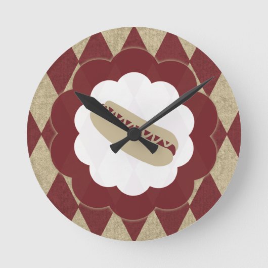 ホットドッグ・ダイヤ ラウンド壁時計 (正面)