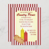 ホットドッグ ピクニック 招待状 (正面/裏面)