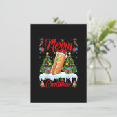 ホットドッグ ファストフード好きのサンタ帽ホットドッグ 招待状 (スタンド正面)