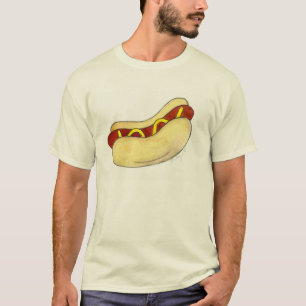 ホットドッグ/マスタード付きBunホットドッググルメTシャツ Tシャツ