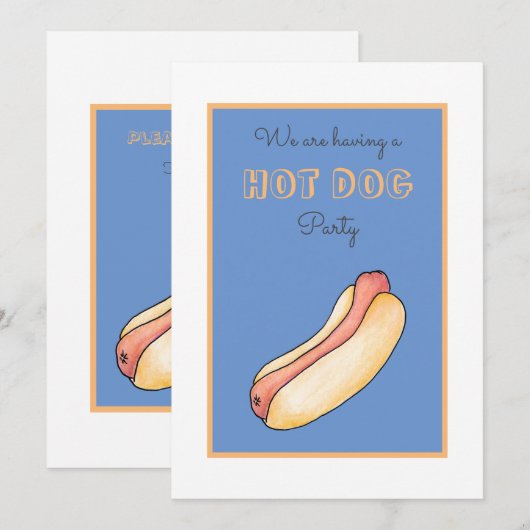 ホットドッグ 招待状 (正面/裏面)
