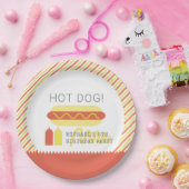 ホットドッグ!赤モダンと黄の誕生日 ペーパープレート (パーティー)