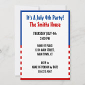 ホットドッグ！7月4日パーティーの招待状 招待状 (裏面)