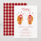 ホットドッグ | BBQ | カップル ブライダルシャワー 招待状 (正面/裏面)