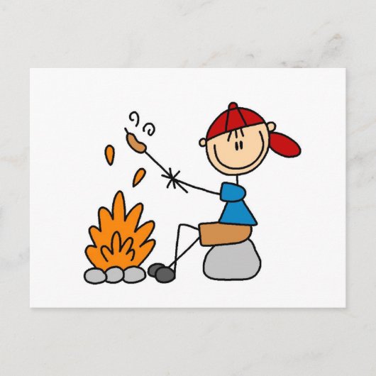 ホットドッグTシャツとギフトをローストするキャンパー ポストカード (正面)