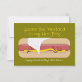 ホットドッグw/マスタードキッズスクールバレンタインデーカード サンキューカード (正面)