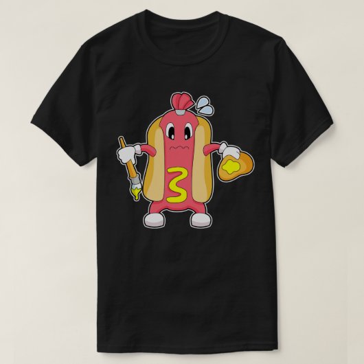 ホットド絵を描ッグ絵を描のブラシ色 Tシャツ (デザイン正面)