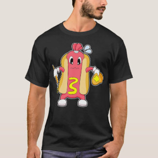 ホットド絵を描ッグ絵を描のブラシ色 Tシャツ