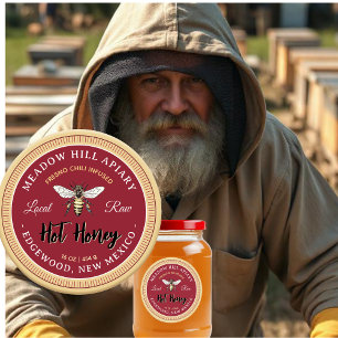 ホットハニーラベルフレズノチリ注入イエロービー ラウンドシール