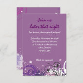 ホットバイオレットスワーlsスターバルミツワーパーティーカード 招待状 (正面/裏面)