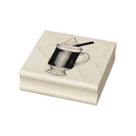 ホットバター付きラムウィンタータイムドリンクホリデー飲料 ラバースタンプ