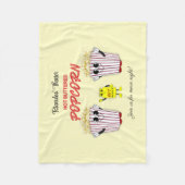 ホットバター入りポップコーンを持つ家族向け映画館 フリースブランケット (正面)