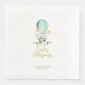 ホットバルーンにキュートなイースターバニーカスタム、文字 (正面)