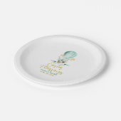 ホットバルーンにキュートなイースターバニーカスタム、文字 ペーパープレート (アングル)