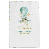 ホットバルーンにキュートなイースターバニーカスタム、文字 ミディアムペーパーバッグ (正面)