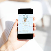 ホットバルーンテディベアボーイベビーシャワー招待状 招待状